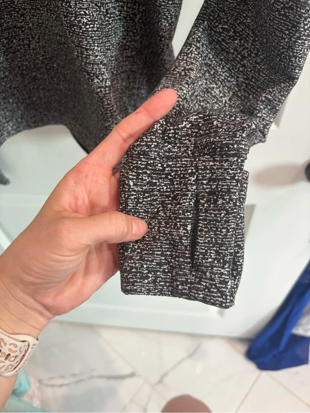 lululemon athletica Marled Black & White Crewneck Sweater